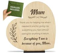 CONTRAXT Wooden Mothers Day Card. Gift cards Unique mothers day gift card Wooden sentimental gifts for mum Christmas cards card simple from son daughter (Mother)