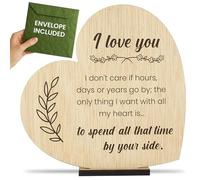 CONTRAXT Wooden Valentines Day Card Wood. Handmade Wooden anniversary Greeting i love you cards Wood gifts for her him wife anniversary someone special valentines card (Couples)