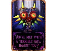 Contrence Póster de metal retro con texto en inglés "Zelda You Have Met with A Terrible Fate Havent You" para videojuegos, laminado de borrado en seco, 8 x 12 pulgadas