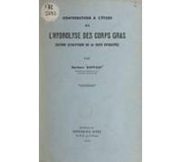 Contribution À Létude De Lhydrolyse Des Corps Gras (ebook)