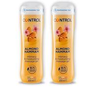 Control Almond Hammam Gel de masaje, Aroma a leche de almendras, 98% de ingredientes de origen natural, 200 ml (Paquete de 2)