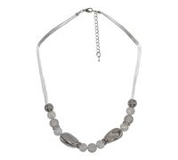 Control bisutería cadena collar cuello textil blanco metal brillo piedra cristal