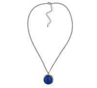 Control bisutería collar cadena colgante color plata redondo ojo de gato azul