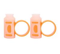 Control Clip para Baquetas, ABS y Silicona Antideslizante, Herramienta Auxiliar Giratoria para Bateristas - Prevención de Ampollas, Soporte para Principiantes y Mejora del Contro (Blanco Naranja)