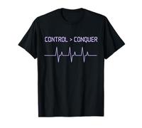 Control Conquer Epilepsy Awareness EEG Lavanda Ribbon Quote Camiseta