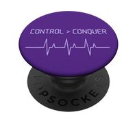 Control Conquer Epilepsy Awareness EEG Lavanda Ribbon Quote PopSockets PopGrip Adhesivo