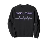 Control Conquer Epilepsy Awareness EEG Lavanda Ribbon Quote Sudadera