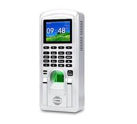 Control de Acceso de Huellas Dactilares RFID IP Sistema de Asistencia de Tiempo biométrico Máquina Registrador de Registro de empleados 2.4 Pulgadas(Color:Silver)