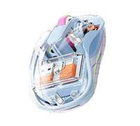 Control de computadora inalámbrico transparente, control de computadora inalámbrico recargable | Control informático transparente de tres modos con luz RGB - Juego de aprendizaje laboral Jugando al
