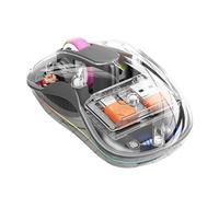 Control de computadora silencioso inalámbrico, control de computadora trimodo transparente con luz RGB | Tabletas portátiles PC sin ruido para viajes, sala de estar, dormitorio