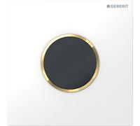 Control de descarga de urinario Geberit con accionamiento electrónico de descarga, funcionamiento por pilas, placa de cubierta tipo 10, 116035KK1, Color: blanco / chapado en oro - CM