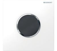 Mando para urinario Geberit con desagÃŒe electrónico, funcionamiento con baterÃa, tapa tipo 10, Color: blanco / cromado brillante - 116.035.KJ.1