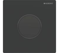 Mando para urinario Geberit con desagÌe electrónico, conexión a la red eléctrica, placa de recubrimiento tipo 10, Color: negro mate, revestimiento fácil de limpiar / negro - 116.025.16.1
