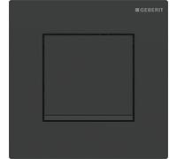 Control de descarga de urinario Geberit con accionamiento neumático de descarga, placas de accionamiento tipo 30, 116.017.16.1, Color: lacado negro mate, revestimiento fácil de limpiar / negro