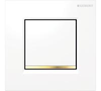 Control de descarga de urinario Geberit con accionamiento neumático de descarga, placas de accionamiento tipo 30, 116.017.KK.1, Color: blanco / chapado en oro