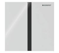 Control de descarga de urinario Geberit, placa de cubierta tipo 40, con accionamiento electrónico de descarga, funcionamiento por red, cuadrado, cristal, 116227SI1, Color: Blanco - CM