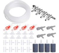 Control de flujo de aire de acuario, con piedras de aire, válvulas de retención de tubos de aire de 8 m, distribuidores de válvulas de aire de 4 vías, regulador de válvula de bomba de interruptor