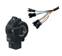 Control de interruptor de manillar de bicicleta eléctrica para faro de señal de giro para bocina - Botón de luz de scooter de 7 cables, negro, 64 x 78 mm (C)