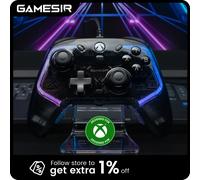 Mando con Cable Transparente Gamesir Kaleid: Compatible con XBOX , XBOX One y /11, Gamepad Plug-And-Play con de Hall/Gatillos Hall, Conector de Audio de 3.5 mm ¡y ¡Luces RGB ¡Impresionantes!