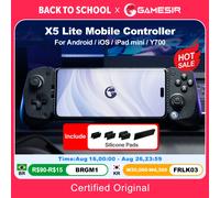 Control de Juego Móvil GameSir X5 Lite, Gamepads para iPhone 17, 16, 15 Series, iOS, iPad Mini, Y700, Tableta Android Black