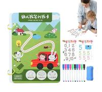 Control de lápiz de escritura y borrado, carpeta de trazado de letras borrable,Cuaderno de ejercicios de escritura y trazado Fácil de limpiar | El libro educativo incluye formas de letras