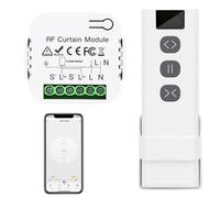 Control de persiana inteligente por radio, WiFi + RF 433 MHz, control por voz con Alexa/Google Home, Tuya y Smart Life, temporizador y cuenta atrás, mando a distancia, acceso multiusuario, para motor