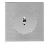 Control de persiana rodante ALU con mando cromado DOM y placa simple metalizada gris - Control fluido y diseño refinado