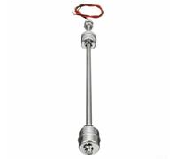 Control de tanque de interruptor de flotador de sensor de nivel vertical de acero, controlador de nivel de líquido de 240 V CA con alambre PTFE, plata (250 mm)