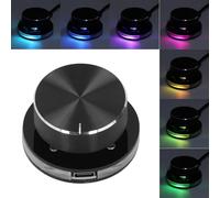 Control de Volumen USB, Perilla de Controlador de Sonido Multimedia, con Luz RGB, Perilla de Control de Volumen de PC, con una Función de Silencio Clave, Controlador de Ajuste de