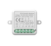 Control de voz habilitado para interruptor de circuito inteligente para compatibilidad de automatización del hogar multiplataforma (2 canales)