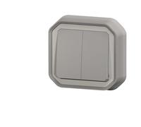 Control doble - 10a - gris - empotrado - legrand plexo 069815l