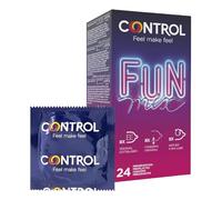 Control Fun Mix Preservativos Surtidos de Látex Natural, Finos, con Textura en Relieve y Extra Lubricados - 24 Unidades