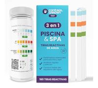 CONTROL GARDEN 160 Tiras pH Reactivas de Prueba 3 en 1 | Test Piscina y Spa | Medidor pH, Broma y Alcalinidad Total Agua Baño | Análisis Rápido en 30 Segundos | Control Preciso