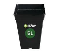 Control Garden Maceta Cuadrada para Plantas Negra 5,5 L - Macetero de Plástico para Flores - Tiesto para Cultivos Resistente