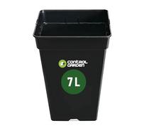Control Garden Maceta Cuadrada para Plantas Negra 7 L - Macetero de Plástico para Flores - Tiesto para Cultivos Resistente