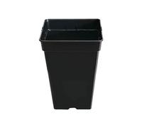 Control Garden Pack 20 Macetas Cuadradas para Plantas Negra 11 L - Maceteros de Plástico para Flores - Tiesto para Cultivos Resistente