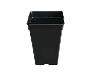 Control Garden Pack 20 Macetas Cuadradas para Plantas Negra 14 L - Maceteros de Plástico para Flores - Tiesto para Cultivos Resistente