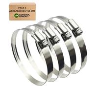 CONTROL GARDEN Pack 4 Abrazaderas Acero Inoxidable para Tubos, Mangueras y Conductos 150 mm Diámetro - Abrazadera Metálica Tuberías Agua, Sistemas Ventilación - Resistente y Segura