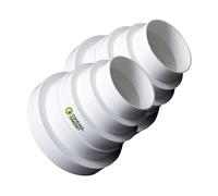 CONTROL GARDEN Pack x 2 Reductor Universal para Sistemas Ventilación Blanco - Acople Conector para Conductos Ventilación Diámetro Ø 80 100 120 125 150 mm - Reductor Tubo