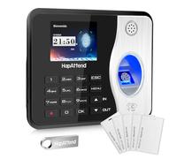 Control horario empleados, Español Reloj de fichar con Huella Dactilar, RFID Tarjetas, Maquina de fichar empleados de hasta 3000 usuarios sin conexión Internet Negro Escáner