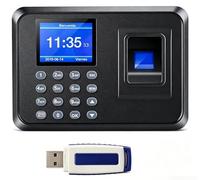 Control Horario Empleados, Maquina Fichar Empleados Español, Máquina de Asistencia Biométrica con Capacidad de 1000 Huellas, Reloj para Fichar, Sin Conexión Internet con Memoria USB