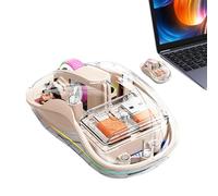 Control inalámbrico transparente por computadora, control inalámbrico recargable, inalámbrico recargable, para sala de estar, aulas, estudio, clic silencioso para trabajar