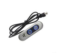 Control manual para sillón relax eléctrico con conector de 5 pines y puerto de carga USB, ABS, 140 x 40 mm, negro/oro/gris (gris)