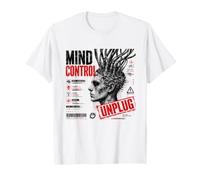 Control Mental Desenchufe Cyberpunk Distopía Glitch Art Camiseta