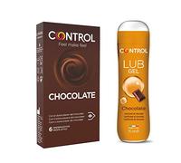 Control Mix preservativos y lubricante Chocolate, Caja de 6 condones dulce placer de chococalate, Lub Chocolate, base acuosa, aroma a chocolate, 75 ml