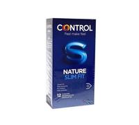 Control Condom Preservativos Nature Slim Fit, lubricados, talla más ajustada, 12 unidades