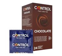 Control Preservativos Chocolate. Caja Pack Ahorro 24 Condones Dulce Placer de Chocolate, Lubricados. Disfruta de unos Preservativos con Ajuste Perfecto para una Relación Segura