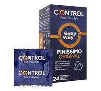 Control Preservativos Easy Way Finissimo, Caja de 24 Condones Fácil de Poner, Lubricados, Preservativos Ajuste Óptimo, 24 ud (Pack ahorro)