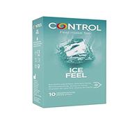 Control Preservativos Ice Feel. Caja de 10 Condones con Aroma a menta, Escalofrío Placentero, Lubricados, Sexo Seguro. Disfruta de unos Preservativos con Ajuste Perfecto para una Relación Segura.