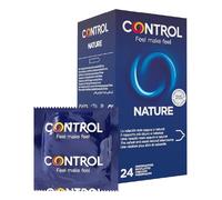 Control Preservativos Nature. Caja de 24 Condones para un Placer Natural, Lubricados. Disfruta de unos Preservativos con Ajuste Perfecto para una Relación Segura.